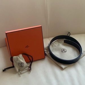 Hermès Royal 32 Belt Buckle Argent & Leather Belt